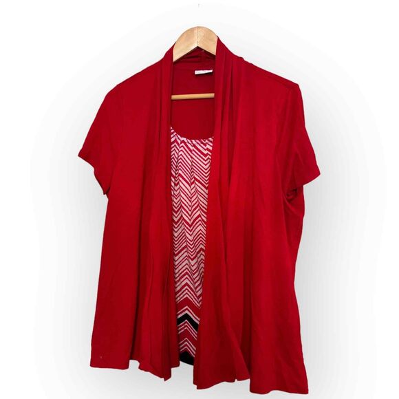 Kim Rogers Sweaters - One piece Sweater and Blouse Cardigan Kim Rogers. 3/4 length sleeves.